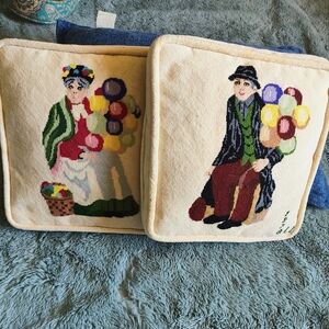 Bundle Of Two Colorful Balloon Man Embroidered Cushion Cover